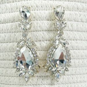 Christina Collection Chandelier Earrings Crystal Dangle Sparkly Large Pierced